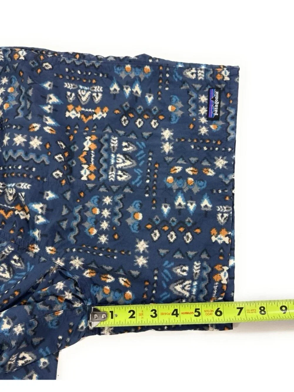 Patagonia Mens Baggies Shorts Size Large Swim Trunks Blue Aztec Print